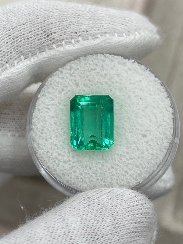 4.43 Carat 11x9 Jyotish Green Natural Loose Colombian Emerald-Emerald Cut