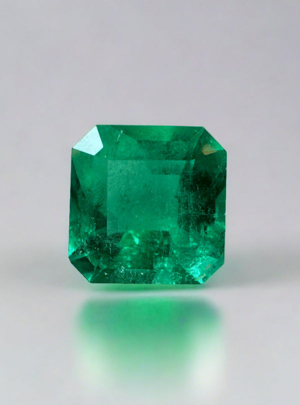 2.84 Carat 9x9 Vivid Muzo Natural Loose Colombian Emerald-Asscher Cut