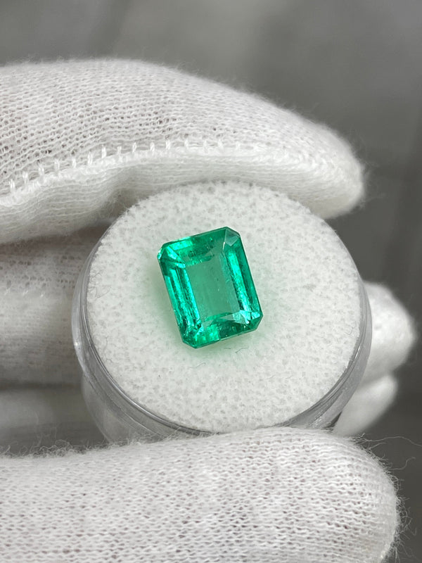 4.43 Carat 11x9 Jyotish Green Natural Loose Colombian Emerald-Emerald Cut
