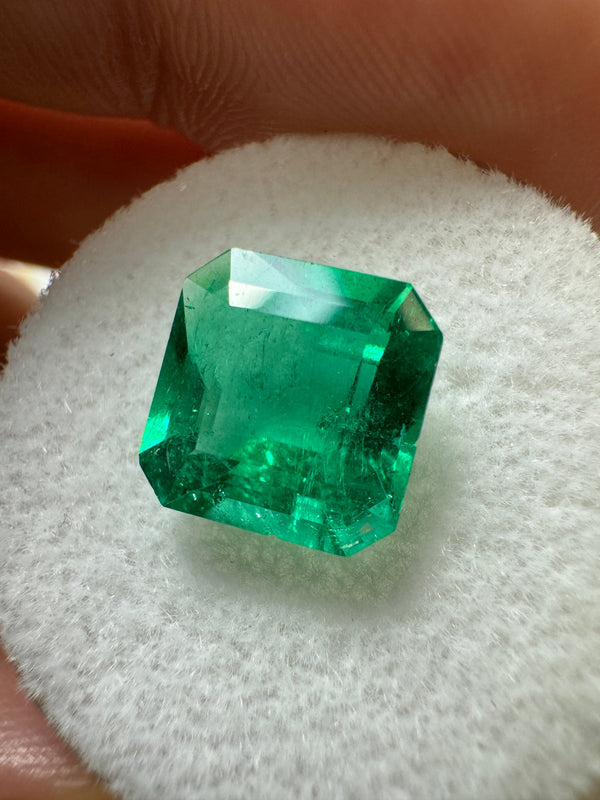 2.84 Carat 9x9 Vivid Muzo Natural Loose Colombian Emerald-Asscher Cut