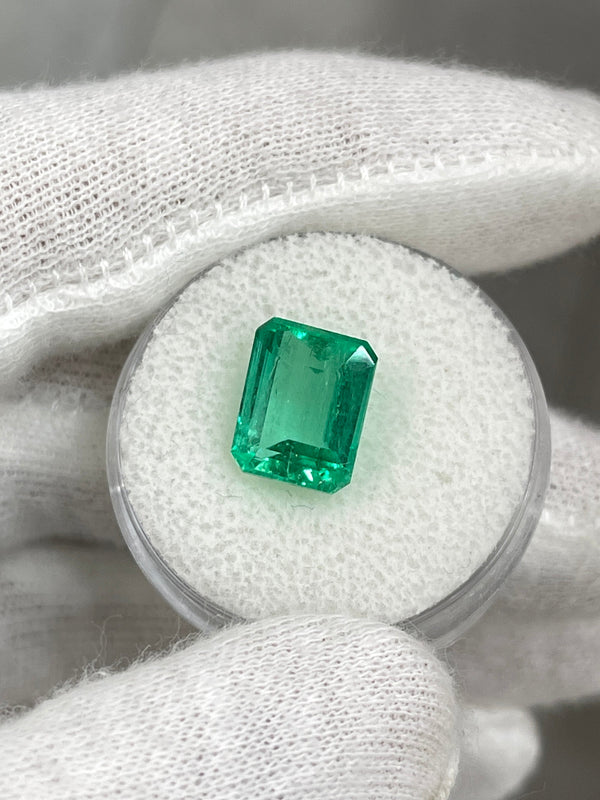 4.43 Carat 11x9 Jyotish Green Natural Loose Colombian Emerald-Emerald Cut