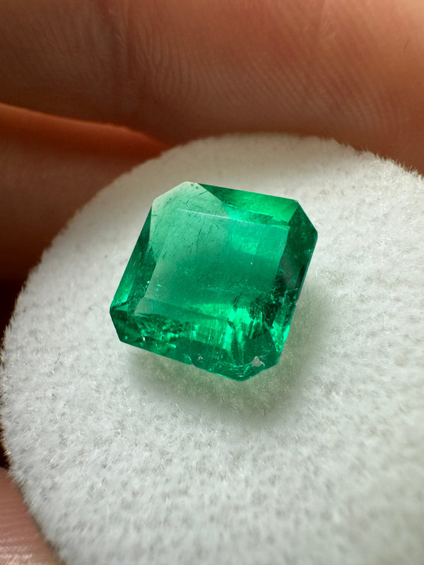 2.84 Carat 9x9 Vivid Muzo Natural Loose Colombian Emerald-Asscher Cut