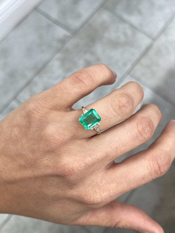4.43 Carat 11x9 Jyotish Green Natural Loose Colombian Emerald-Emerald Cut