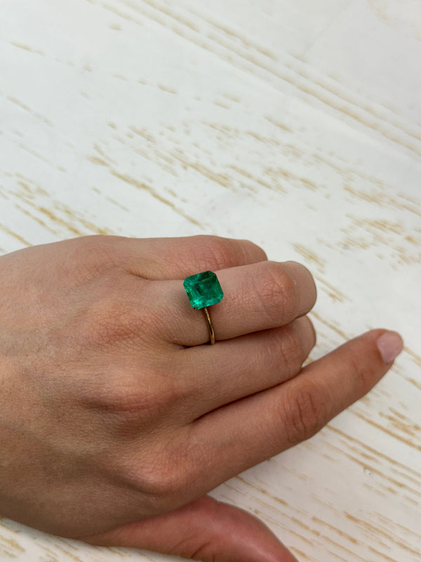 2.84 Carat 9x9 Vivid Muzo Natural Loose Colombian Emerald-Asscher Cut