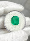 5.75 Carat 11.5x10 Freckled Medium Green Natural Loose Colombian Emerald-Emerald Cut
