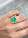 5.75 Carat 11.5x10 Freckled Medium Green Natural Loose Colombian Emerald-Emerald Cut