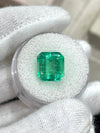 6.07 Carat 10.7x10 Yellowish Green Natural Loose Colombian Emerald-Asscher Cut