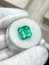6.07 Carat 10.7x10 Yellowish Green Natural Loose Colombian Emerald-Asscher Cut