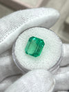 6.07 Carat 10.7x10 Yellowish Green Natural Loose Colombian Emerald-Asscher Cut