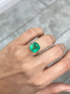 6.76 Carat 12x11.5 Glowing Green Natural Loose Colombian Emerald-Asscher Cut