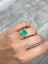 6.76 Carat 12x11.5 Glowing Green Natural Loose Colombian Emerald-Asscher Cut