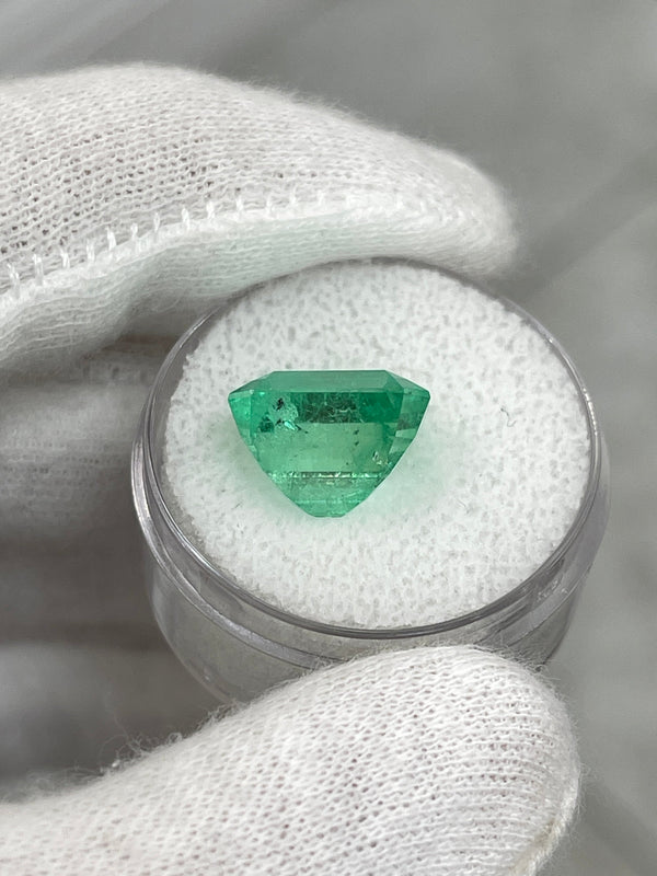 6.79 Carat 12x10 Luminous Natural Loose Colombian Emerald-Classic Emerald Cut- Ethically Mined Emerald