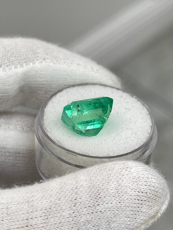 6.79 Carat 12x10 Luminous Natural Loose Colombian Emerald-Classic Emerald Cut- Ethically Mined Emerald