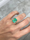 6.79 Carat 12x10 Luminous Natural Loose Colombian Emerald-Classic Emerald Cut- Ethically Mined Emerald