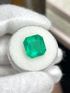 6.93 Carat 12x11.5 Medium Green Natural Loose Colombian Emerald- Asscher Cut