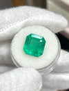 6.93 Carat 12x11.5 Medium Green Natural Loose Colombian Emerald- Asscher Cut