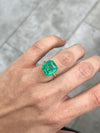 6.93 Carat 12x11.5 Medium Green Natural Loose Colombian Emerald- Asscher Cut