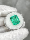 9.51 Carat 14x11 Vivacious Green Emerald Cut Loose Authentic Colombian emerald-Emerald Cut