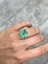 9.51 Carat 14x11 Vivacious Green Emerald Cut Loose Authentic Colombian emerald-Emerald Cut
