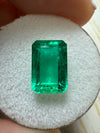 3.40 Carat GIA Certified Vivid Bluish Green Natural Loose Colombian Emerald-Elongated Emerald Cut