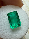 3.40 Carat GIA Certified Vivid Bluish Green Natural Loose Colombian Emerald-Elongated Emerald Cut