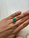 3.40 Carat GIA Certified Vivid Bluish Green Natural Loose Colombian Emerald-Elongated Emerald Cut