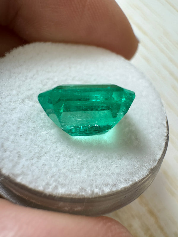3.61 Carat 10x9 Vivacious Green Natural Loose Colombian Emerald-Emerald Cut