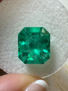 3.80 Carat 10x9 Glowing Green Natural Loose Colombian Emerald-Emerald Cut