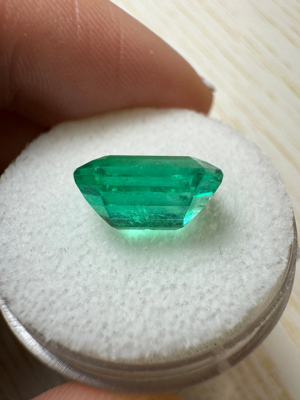 3.88 Carat 11x8 GLOWING Green Natural Loose Colombian Emerald-Emerald Cut