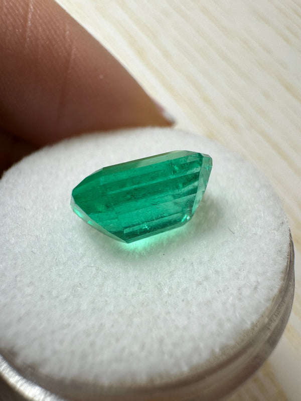 3.88 Carat 11x8 GLOWING Green Natural Loose Colombian Emerald-Emerald Cut