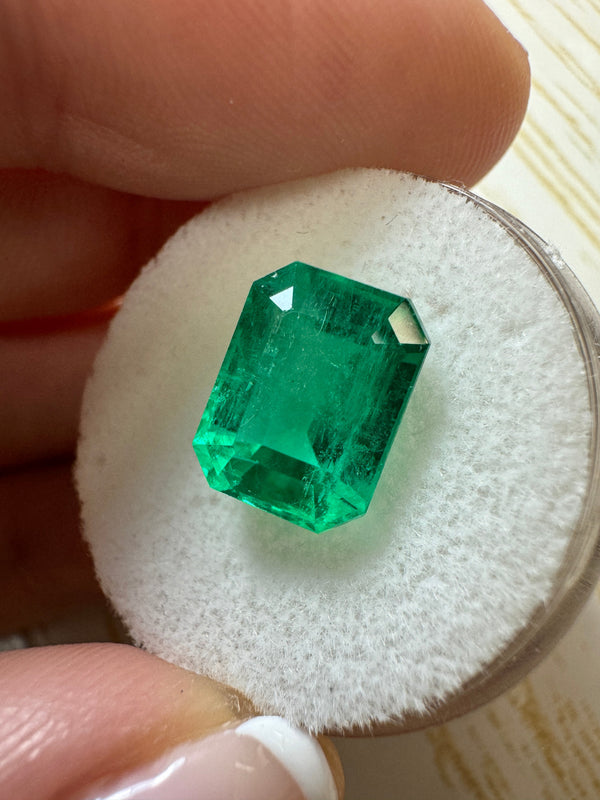 4.53 Carat 11x8 Vivid Muzo Green Natural Loose Colombian Emerald-Emerald Cut