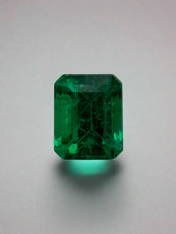 0.85 Carat 5.8x4.7 AAA+ Fine Loose Colombian Emerald-Emerald Cut