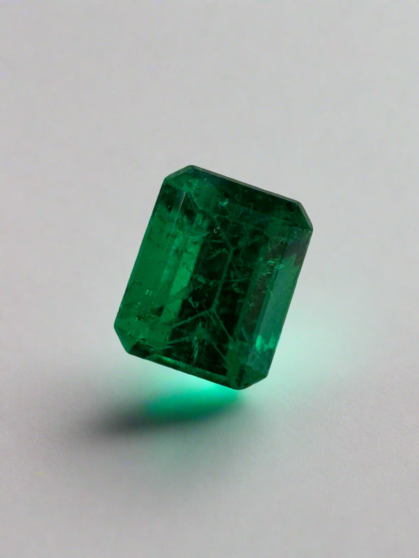 0.85 Carat 5.8x4.7 AAA+ Fine Loose Colombian Emerald-Emerald Cut