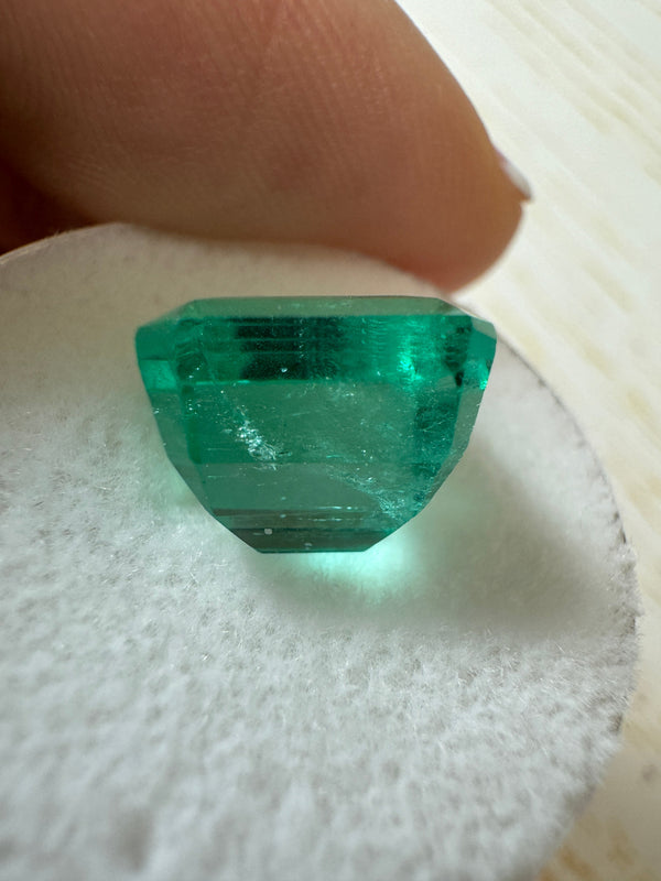 5.98 Carat 10x9 Crystal Clean Green Natural Loose Colombian Emerald-Emerald Cut
