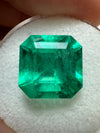 7.38 Carat 11.5x11.5 Intense Bluish Green Natural Loose Colombian Emerald-Asscher Cut