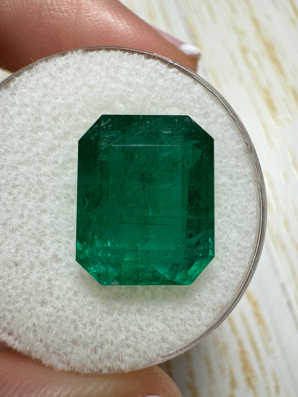 8.60 Carat 13.5x11 Deep Green Emerald Cut Loose Zambian Emerald-Emerald Cut