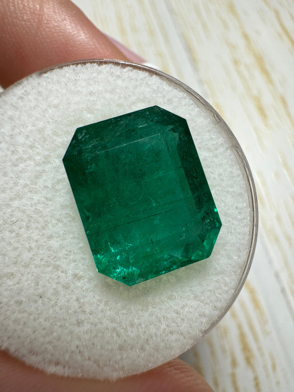 8.60 Carat 13.5x11 Deep Green Emerald Cut Loose Zambian Emerald-Emerald Cut