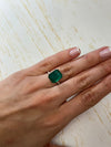 8.60 Carat 13.5x11 Deep Green Emerald Cut Loose Zambian Emerald-Emerald Cut