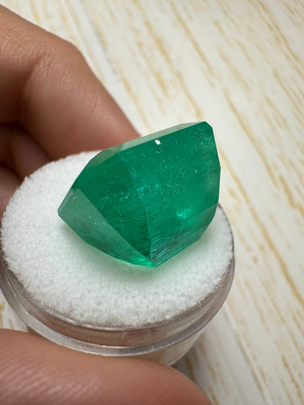 Large 23.85 Carat HUGE 17x15.6 Classic Natural Loose Colombian Emerald- Emerald Cut