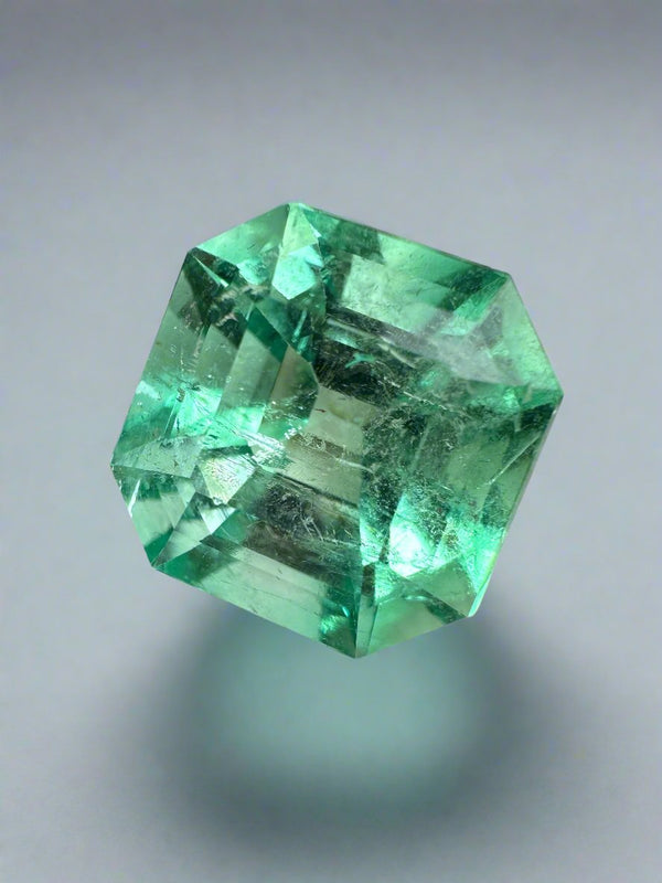 Large 10.49 Carat 13x13 Gemmy/Vibrant Natural Loose Colombian Emerald-Classic Asscher Cut