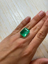 Large 22.54 Carat HUGE 19x16.5 Classic Natural Loose Colombian Emerald- Emerald Cut