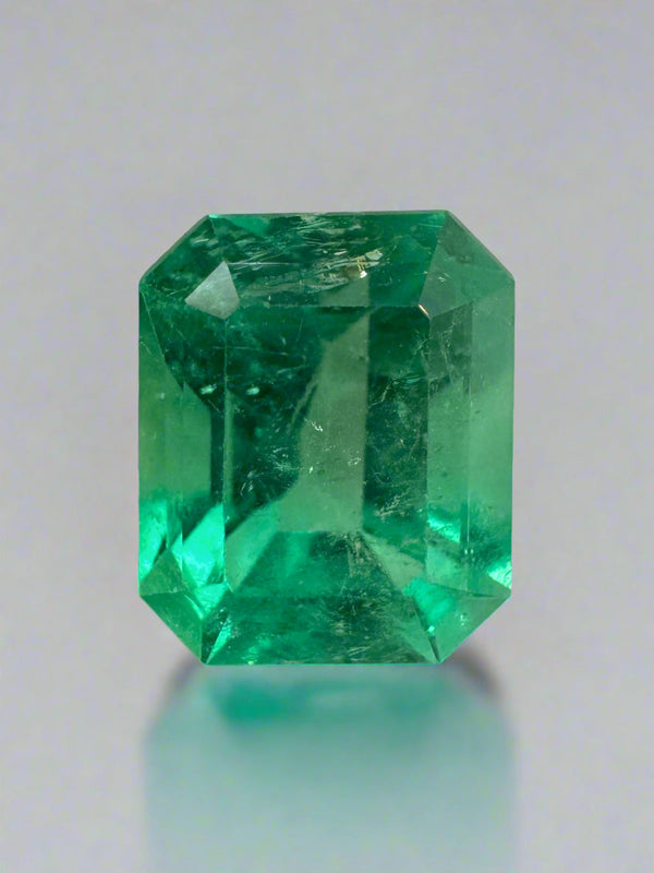 2.47 Carat 9x7 Yellowish Green Natural Loose Colombian Emerald- Emerald Cut