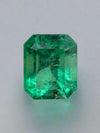 2.59 Carat Natural Colombian Emerald 9x7 Emerald Cut Yellowish Green Loose Gemstone