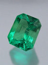 2.59 Carat Natural Colombian Emerald 9x7 Emerald Cut Yellowish Green Loose Gemstone