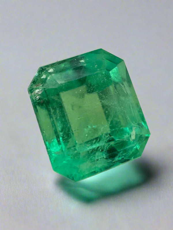 2.82 Carat Colombian Emerald Chunky Cut 8.5x7.4mm Crystal Clear Loose Natural Gemstone
