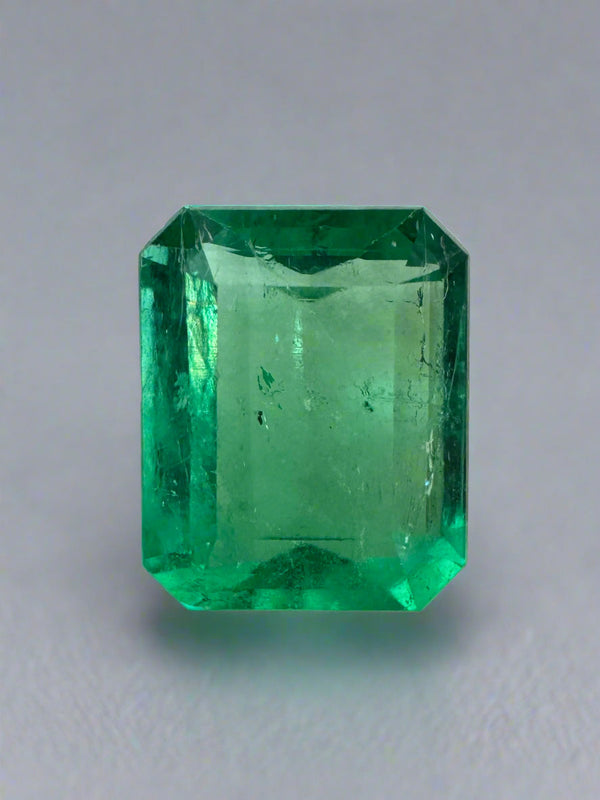 3.22ct Muzo Colombian Emerald Crystal Clear Yellowish Green Spready Cut 10.4x8.4mm Earth Mined Loose Gemstone