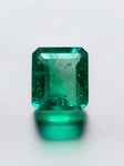 0.90 Carat 7x6 Vivid Green Natural Loose Colombian Emerald- Emerald Cut
