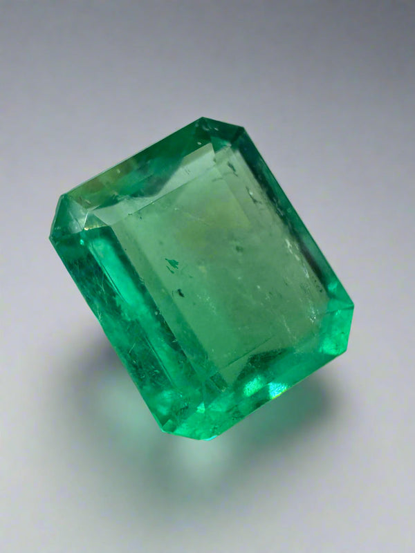 3.22ct Muzo Colombian Emerald Crystal Clear Yellowish Green Spready Cut 10.4x8.4mm Earth Mined Loose Gemstone