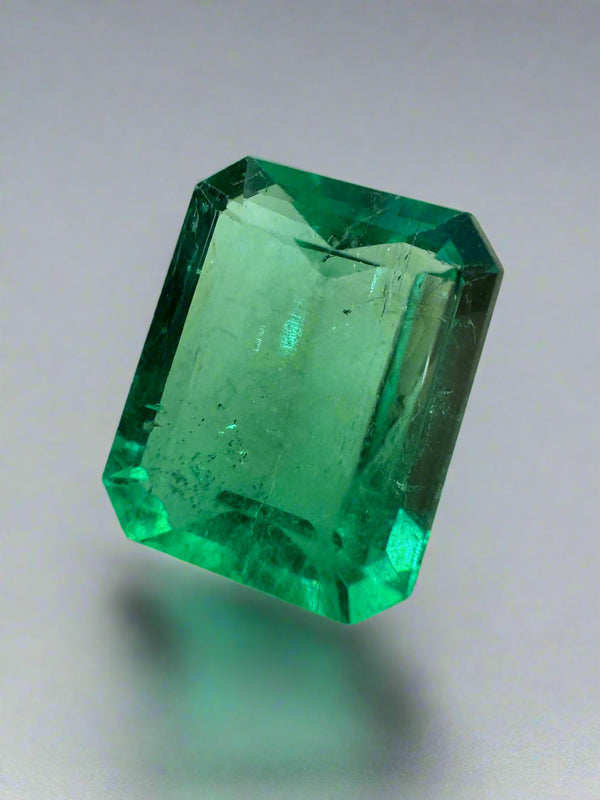 3.30ct Muzo Colombian Emerald Crystal Clear Yellowish Green Spready Cut 10.4x8.4mm Earth Mined Loose Gemstone