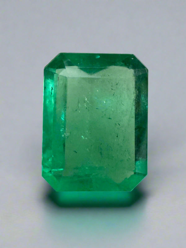 4.12 Carat 12x9 Portrait Cut Natural Loose Colombian Emerald-Emerald Cut